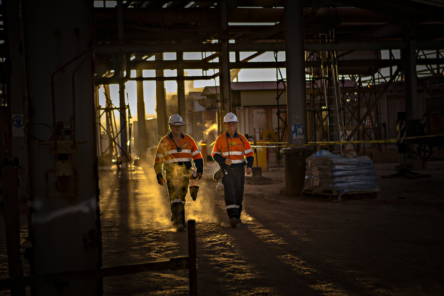 A Mine site photographer captures mine workers